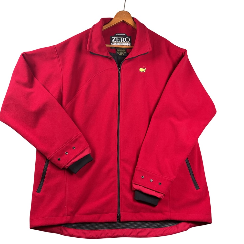 Zero Restriction Masters Golf Jacket Womens XL Red Excellent Microfleece Zip